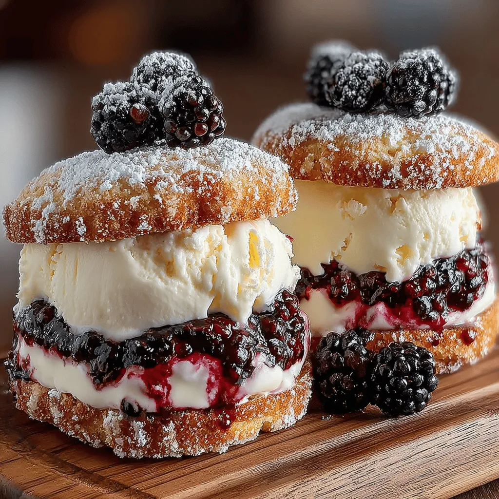 The joy of crafting homemade desserts is a delightful experience that many cherish, and among the myriad of sweet treats, ice cream sandwiches hold a special place in our hearts. These nostalgic delights evoke memories of summer days, family gatherings, and childhood indulgences, making them a beloved choice for dessert lovers of all ages. Today, we are excited to introduce you to a unique twist on this classic treat: Blackberry Bliss Vanilla Ice Cream Sandwiches. This recipe combines the lusciousness of creamy vanilla ice cream with the tart sweetness of fresh blackberries, creating a harmonious blend that is both refreshing and indulgent.