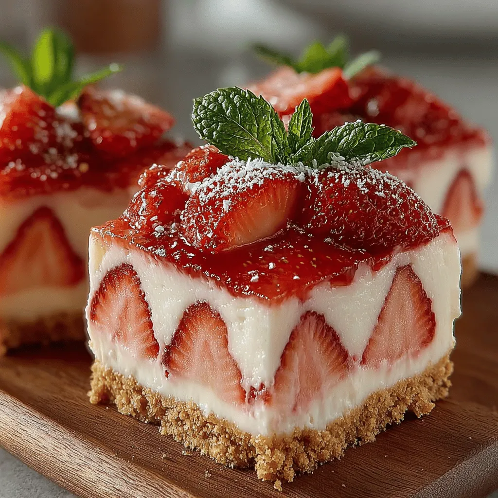 As the warm sunlight floods our days and the temperatures rise, there's nothing quite as delightful as indulging in a frozen dessert. These treats are especially appealing during the summer months when the heat can make any sweet endeavor feel like a chore. One standout choice for a refreshing dessert is the Frozen Strawberry Cheesecake Bars. This recipe encapsulates the essence of summer in every bite, combining the sweet, tangy flavor of strawberries with the rich, creamy texture of cheesecake.