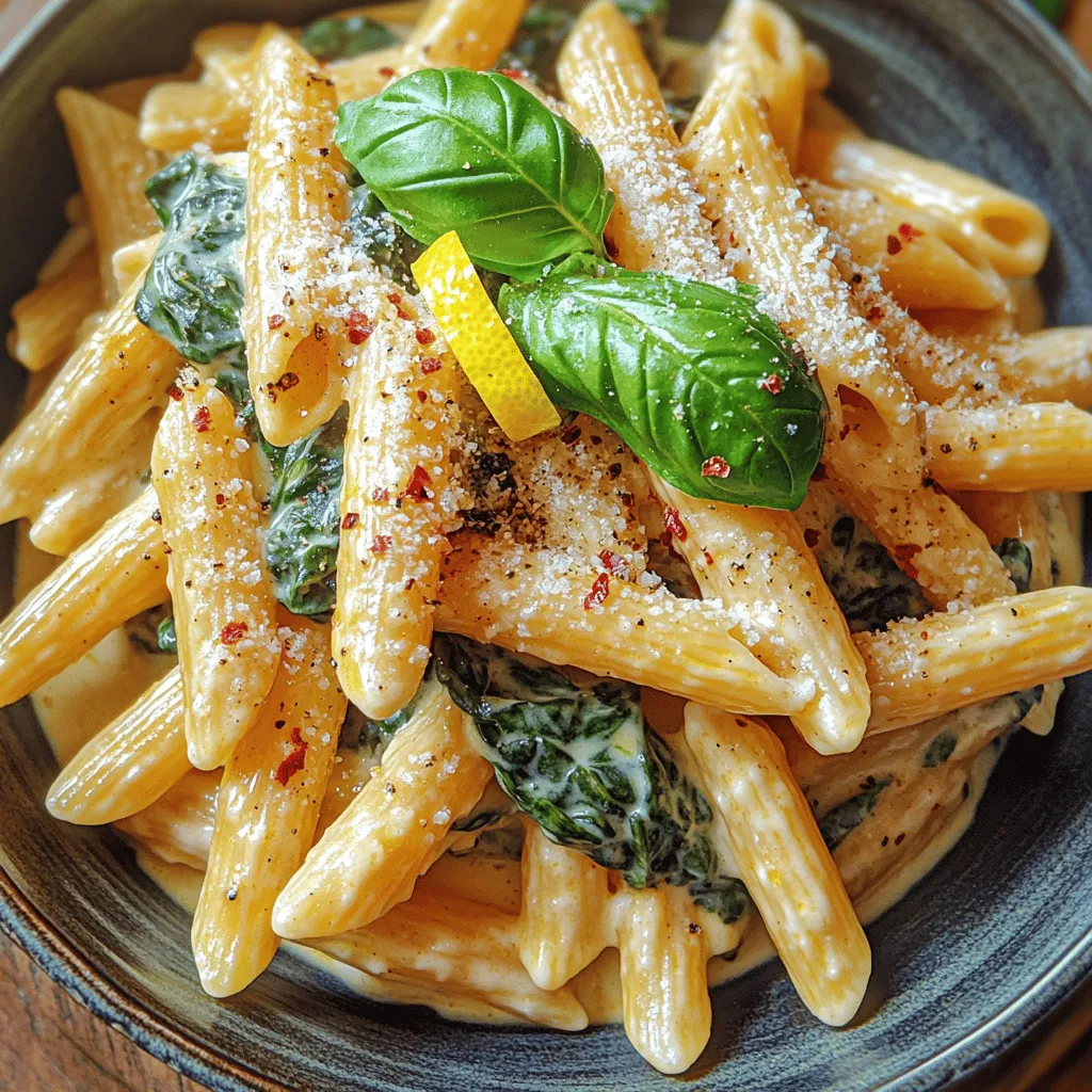 When it comes to quick and satisfying meals, few dishes can rival the allure of Creamy Garlic Spinach Penne. This delightful pasta recipe seamlessly intertwines the rich, aromatic essence of garlic with the creamy goodness of cheese and the vibrant freshness of spinach. It stands out not only for its taste but also for its versatility; whether you're whipping it up for a casual weeknight dinner, serving it at a family gathering, or impressing guests at a dinner party, this dish has you covered.