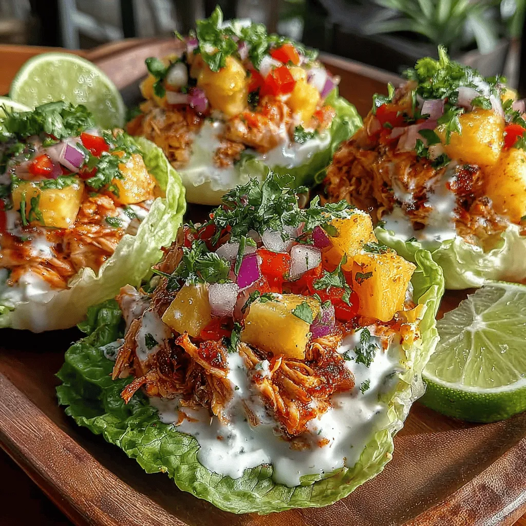 When preparing Tropical Pineapple Chicken Salad Cups, one of the delights is how the ingredients harmonize over time. As the chicken salad sits, the flavors deepen and meld, allowing the sweetness of the pineapple to infuse the savory notes of the chicken, while the creaminess of the Greek yogurt ties everything together in a delightful, refreshing manner. This melding of flavors not only enhances the taste but also creates a more satisfying texture, making each bite a perfect combination of creamy, crunchy, and juicy. Allowing your salad to chill for at least 30 minutes before serving can elevate the overall experience, giving the ingredients time to get to know each other.