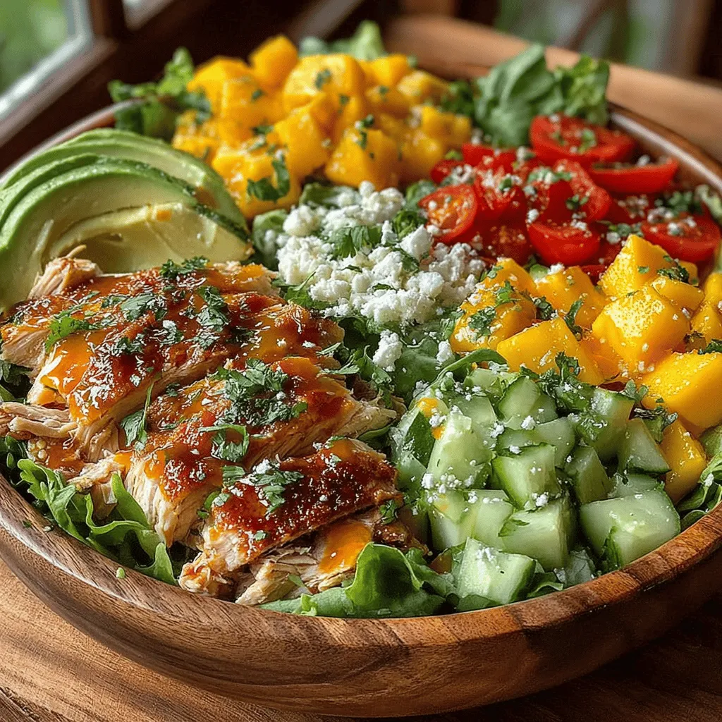 Tropical ingredients have surged in popularity within modern cuisine, captivating the taste buds of food lovers around the world. The bright, exotic flavors of fruits like mango, pineapple, and coconut transport diners to sun-soaked beaches, making them an appealing choice for any dish. Mango, in particular, stands out as a star ingredient in this salad, boasting a rich sweetness that perfectly complements savory elements while adding a burst of vibrant color.
