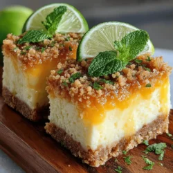 The vibrant flavor of Zesty Mango Bars is anchored by ripe mango puree, which brings a delightful sweetness that is both tropical and refreshing. When selecting mangoes, look for ones that are slightly soft to the touch and yield a sweet aroma, indicating ripeness. The puree should be smooth and free of chunks to ensure a velvety filling.