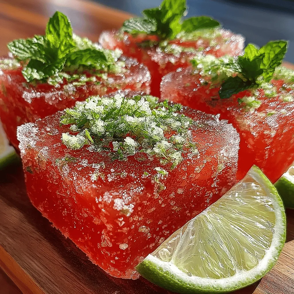 As the summer sun blazes overhead, the quest for a refreshing treat that can both cool you down and delight your taste buds becomes paramount. Enter the Refreshing Frozen Watermelon Lime Bars—a vibrant and invigorating dessert that perfectly encapsulates the essence of summer. These bars are a harmonious blend of sweet watermelon and zesty lime, making them an ideal choice for anyone looking to indulge in something both delicious and health-conscious. With their minimal ingredient list and straightforward preparation, these frozen delights are perfect for everyone from novice cooks to seasoned culinary enthusiasts. Whether you're hosting a backyard barbecue, lounging by the pool, or simply seeking a quick way to beat the heat, these watermelon lime bars are bound to become a favorite.
