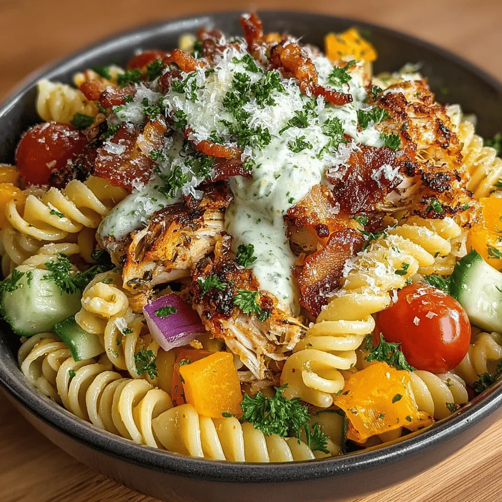 Pasta salads have become a staple in casual dining and gatherings, offering a versatile option that can easily cater to diverse tastes and dietary preferences. Whether it’s a summer BBQ, a picnic at the park, or a family reunion, pasta salads provide a delightful, refreshing dish that is both satisfying and simple to prepare. Among the myriad of pasta salad options available, the Chilled Chicken-Bacon Bliss Pasta Salad stands out as a fan favorite. This dish combines tender chicken, crispy bacon, and a medley of fresh vegetables, all harmonizing beautifully with a creamy dressing.