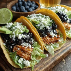 When it comes to enhancing the flavor profile of your Spicy Blueberry Tacos, consider adding garnishes such as crumbled feta or queso fresco. These cheeses not only contribute a creamy texture but also a salty contrast to the sweetness of the blueberries. Feta, with its tangy flavor, can elevate the salsa's complexity, while queso fresco adds a mild, milky note that balances the spices beautifully. Feel free to sprinkle some fresh herbs like cilantro or parsley for an additional burst of freshness.