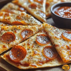 Welcome to the delectable world of Crunchy Pepperoni Pizza Chips, a snack that transforms the beloved flavors of pizza into a convenient and irresistible treat. Whether you're gearing up for game day, settling in for a movie marathon, or hosting a casual gathering with friends, these pizza chips promise to be a hit. Imagine the satisfying crunch of tortilla chips combined with the savory goodness of gooey mozzarella cheese and zesty pepperoni. This recipe offers a unique twist on traditional pizza, allowing you to enjoy all the classic flavors in a fun and shareable format.