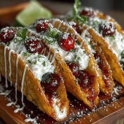 Cherry Bliss Tacos are an exciting and innovative dessert that combines the classic allure of tacos with the delightful sweetness of ripe cherries and the creamy richness of coconut. This unique recipe is not just about satisfying a sweet tooth; it’s about indulging in a playful culinary experience that can be enjoyed by all ages. Whether you're hosting a lively summer gathering, celebrating a special occasion, or simply treating yourself to something extraordinary, Cherry Bliss Tacos are sure to impress.