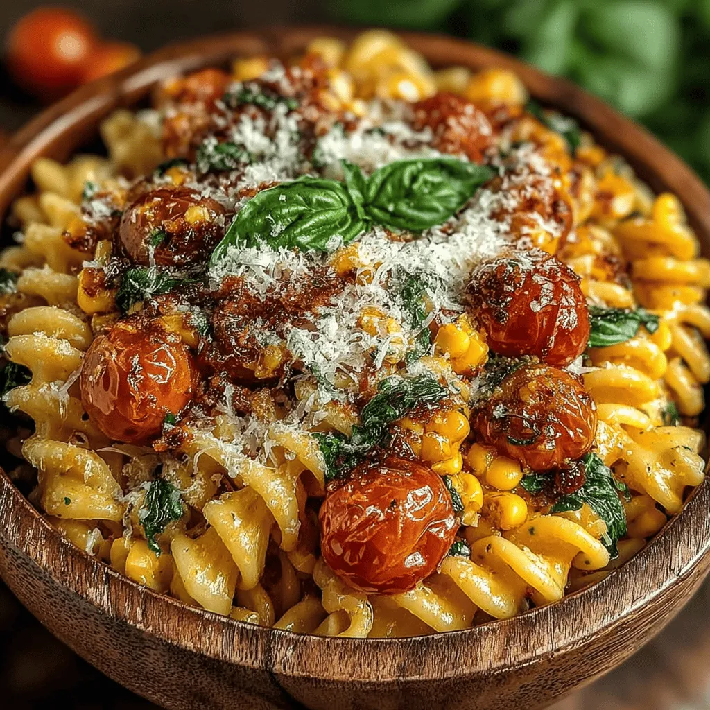 If you're looking for a delightful dish that perfectly balances comfort and freshness, look no further than Creamy Corn & Tomato Pasta. This vibrant recipe showcases the sweet crunch of corn, the succulent burst of juicy tomatoes, and a rich, velvety sauce that will tantalize your taste buds. With its appealing flavor profile, this dish is not only a pleasure to eat but also a feast for the eyes, making it an excellent choice for a variety of occasions. Whether it's a simple weeknight dinner or a special gathering with friends and family, Creamy Corn & Tomato Pasta is sure to impress.