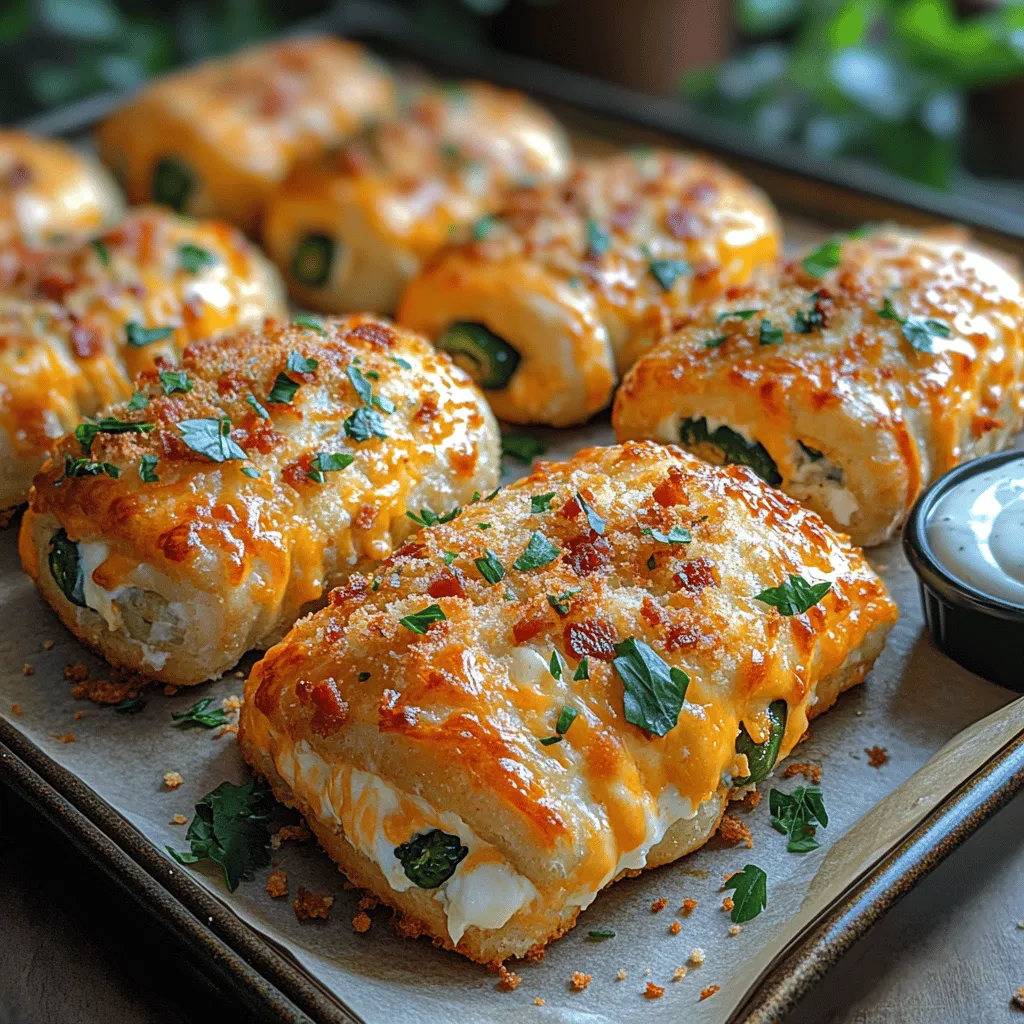 Jalapeño poppers have long held their ground as a fan-favorite appetizer, beloved for their spicy kick and creamy filling. Traditionally, these delightful bites consist of halved jalapeños stuffed with a mixture of cheese, spices, and often wrapped in bacon, then deep-fried or baked to golden perfection. The combination of heat from the jalapeño and the richness of the cheese makes them a satisfying snack that pairs perfectly with a variety of dipping sauces. However, while classic jalapeño poppers steal the show, there’s a unique twist that takes this beloved recipe to a new level: Crispy Jalapeño Popper Rolls.