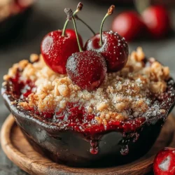Cherries are a seasonal fruit that typically peak during the summer months, making them a sought-after ingredient for many seasonal recipes. Their juicy and slightly tart flavor profile makes them an ideal candidate for a variety of desserts, including pies, tarts, and, of course, crisps. Nutritionally, cherries are a powerhouse, packed with antioxidants, vitamins, and minerals. They are known for their anti-inflammatory properties and can contribute to overall health, making cherry desserts not only delicious but also a guilt-free indulgence.
