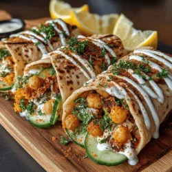 In the realm of quick and nutritious meals, few dishes can compete with the delightful and refreshing Chickpea & Cucumber Wraps. This recipe not only tantalizes your taste buds but also offers a burst of health benefits, making it an ideal choice for a light lunch, snack, or even as an appetizer for gatherings. The combination of tender chickpeas and crisp cucumbers wrapped in a soft tortilla or lettuce leaf creates a satisfying texture that appeals to both vegetarians and meat lovers alike.
