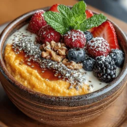 In recent years, the emphasis on healthy eating has led to a surge in creative breakfast recipes that not only nourish the body but also tantalize the taste buds. One such delightful offering is the Sweet Potato Sunrise Bowl. This recipe beautifully blends the earthy sweetness of roasted sweet potatoes with creamy oats, vibrant mixed berries, and a hint of warming spices. It serves as a perfect canvas for a nutritious start to the day, delivering both flavor and health benefits in every spoonful.
