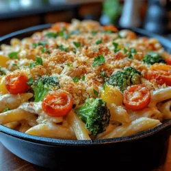 Zesty Lemon Parmesan Chicken Pasta Bake