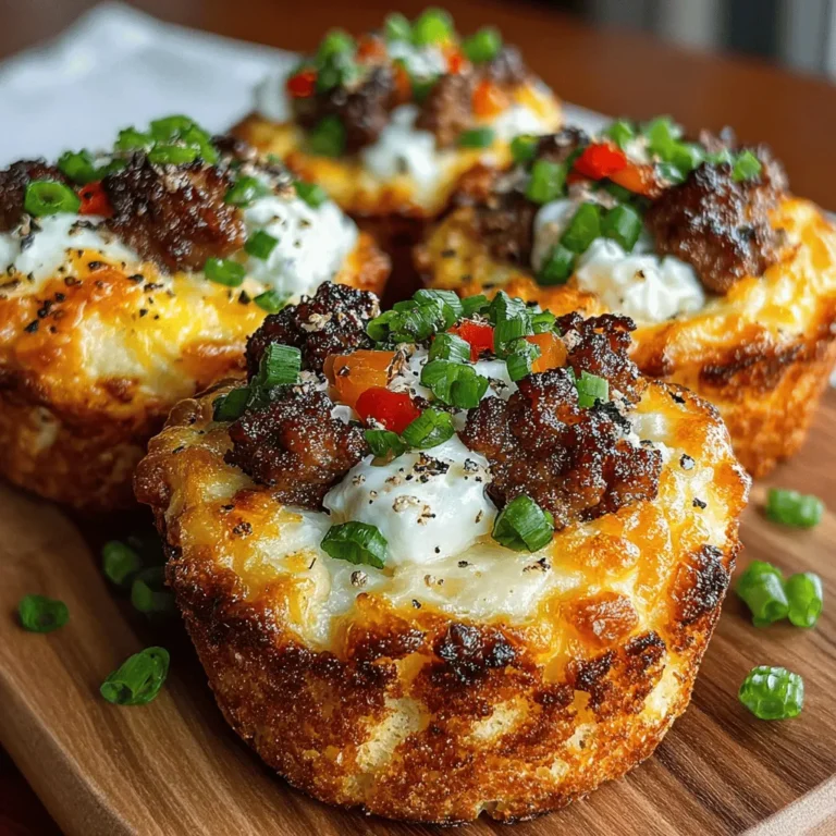 Mini Breakfast Biscuit Casserole Cups are a delightful twist on traditional breakfast fare, combining the comforting elements of fluffy biscuits with the savory satisfaction of eggs and a variety of breakfast meats. These bite-sized wonders are not only visually appealing but also incredibly versatile, making them an excellent choice for busy mornings, casual brunch gatherings, or even as a make-ahead meal option for those hectic weekdays. With their perfect balance of flavors and textures, these casserole cups are sure to become a favorite in your breakfast repertoire.