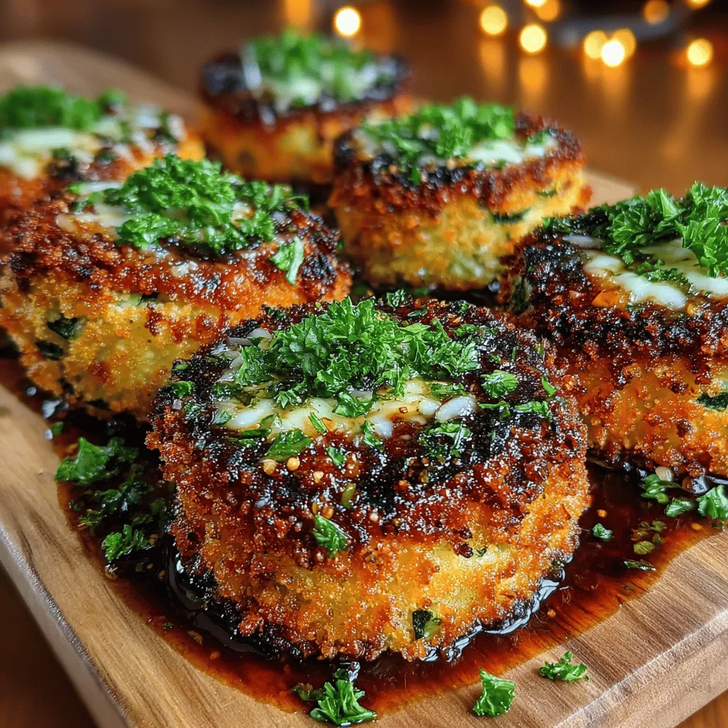 Crispy Zucchini Parmesan Bites are an ideal appetizer or snack for those who want to enjoy a delicious treat without straying from a healthy diet. These delectable bites feature a golden-brown crust that perfectly contrasts with the tender, flavorful zucchini inside, making them a fantastic choice for both casual gatherings and more formal events. Not only are they easy to prepare, but they also provide a wonderful way to incorporate more vegetables into your meals, appealing to health-conscious eaters and food enthusiasts alike.