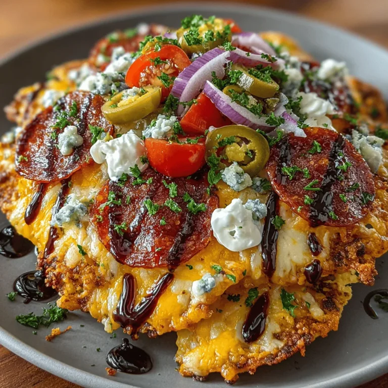 To create the ultimate Charcuterie Nachos Grande, begin with some essential preparation steps that set the stage for a mouthwatering dish. Preheating your oven is crucial; it ensures that the nachos cook evenly, allowing the cheeses to melt beautifully and the flavors to meld together. Set your oven to 375°F (190°C). While the oven heats up, gather all your ingredients to streamline the cooking process. Organizing your workspace not only makes cooking more efficient but also elevates your overall cooking experience.
