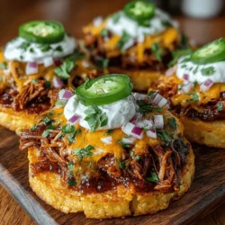 BBQ pulled chicken has earned its place as a beloved staple in American cuisine, celebrated for its rich, smoky flavor and versatility. Whether served as a main dish at family gatherings, a hearty filling for sandwiches, or as a topping for nachos, its crowd-pleasing appeal is undeniable. However, if you’re looking to elevate the traditional BBQ chicken experience, Mini BBQ Pulled Chicken Tortilla Bites offer a delightful twist that’s perfect for any occasion. These bite-sized snacks are not only easy to prepare but also pack a punch of flavor, making them an ideal choice for game days, casual weeknight dinners, or festive parties.