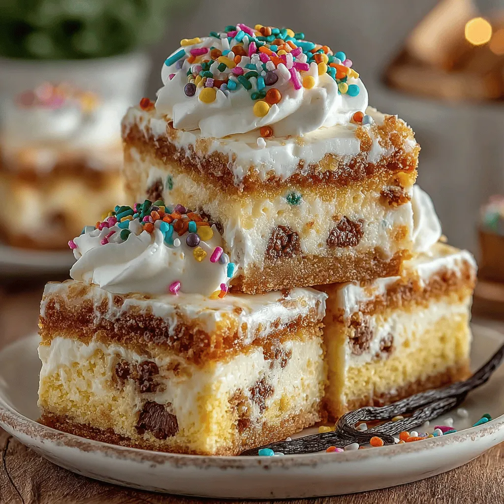 Indulging in a sweet treat can be one of life’s simplest pleasures, especially when it comes to desserts that combine comfort and refreshment. The Frosty Vanilla Dream Cake Bars epitomize this delightful balance. These bars bring together the creamy essence of vanilla bean frozen yogurt with a soft, cake-like base, creating a dessert that is not only satisfying but also perfect for warm days or any occasion that calls for a refreshing treat. This recipe is designed to be approachable, making it ideal for bakers of all skill levels, from seasoned chefs to kitchen novices.