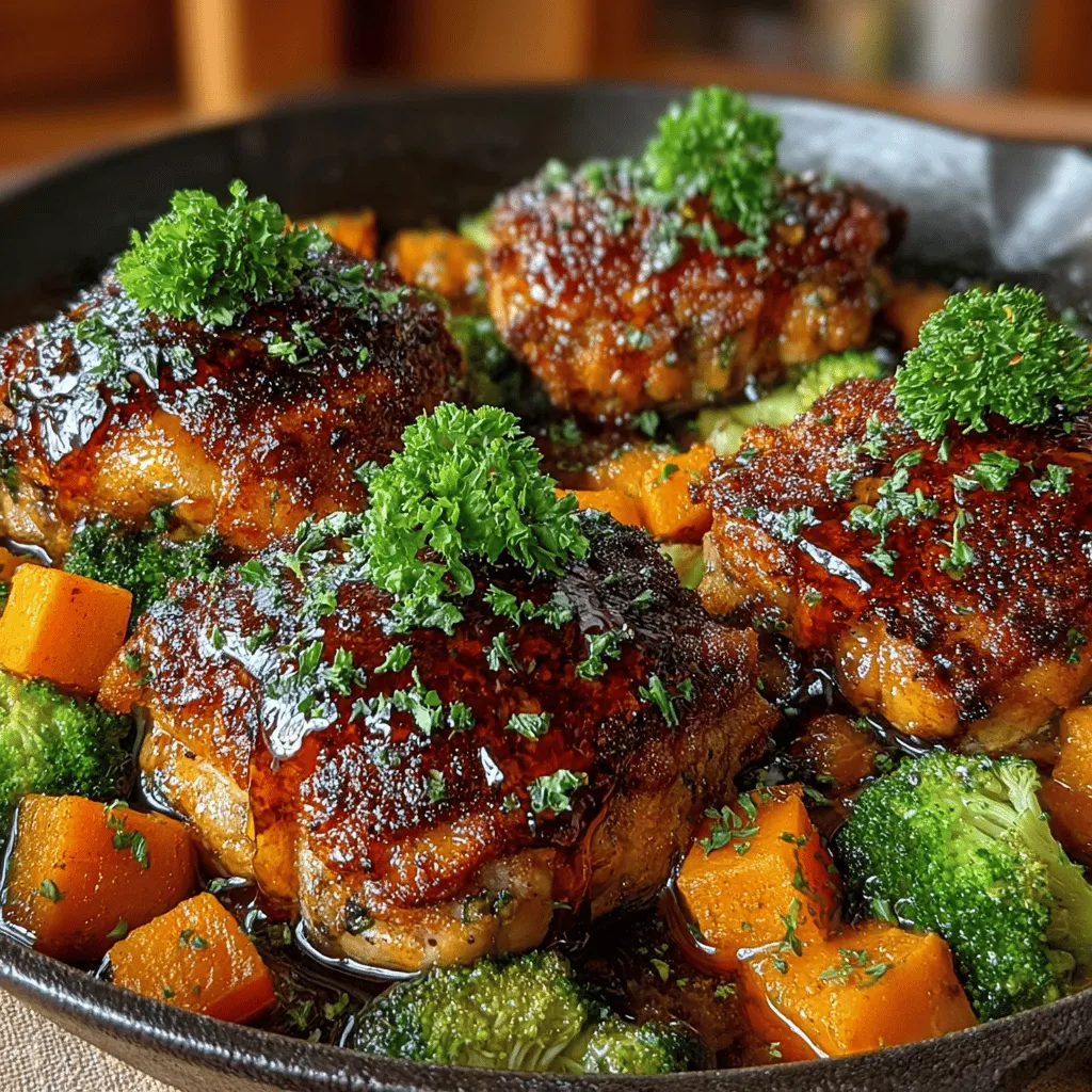 The allure of the Crispy Chicken and Sweet Potato Skillet lies in its harmonious blend of flavors and textures. The crispy exterior of the chicken contrasts beautifully with the creamy sweetness of the sweet potatoes, while the broccoli adds a pleasant crunch and a burst of green to the dish. This delightful combination not only makes for an eye-catching presentation but also offers a well-rounded nutritional profile, ensuring that you and your family are getting a healthy dose of protein, vitamins, and minerals with every bite.