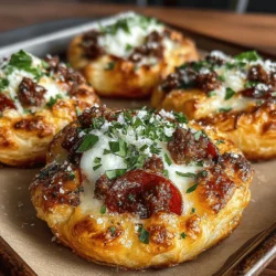 Pizza is one of the most beloved foods around the world, cherished for its versatility and comforting flavors. From classic Margherita to gourmet varieties topped with everything from barbecue chicken to fresh vegetables, the options are virtually endless. Pizza has evolved into a culinary canvas that appeals to all tastes and preferences, making it a staple at parties, family gatherings, and casual weeknight dinners. Among the myriad of pizza-inspired dishes, Mini Sausage Pepperoni Pizza Tarts stand out as a fun, easy-to-make appetizer or snack that is perfect for any occasion.