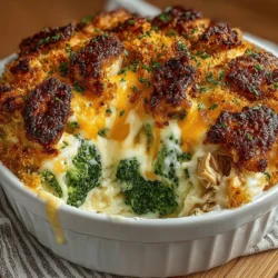Casseroles have long held a special place in the hearts and homes of families across the globe. These one-dish wonders are renowned for their comforting qualities, providing warmth and satisfaction with every bite. The Cheesy Chicken & Broccoli Bliss Casserole embodies this essence perfectly, combining tender chicken, vibrant broccoli, and creamy cheese into a dish that is as delightful to eat as it is to prepare. This family-friendly recipe is not just about comfort; it’s also a way to sneak in some nutritious ingredients that everyone will love.