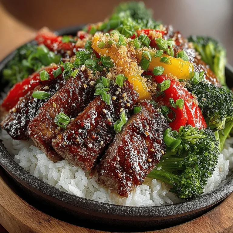 Serving your Sizzling Broccoli Beef Delight over a bed of fluffy white or brown rice is traditional and practical. The rice acts as a neutral base that absorbs the delicious sauce, adding to the dish's overall appeal. To serve, spoon a generous portion of the stir-fry over the rice in the center of the plate, allowing the vibrant colors of the broccoli and bell peppers to shine against the white backdrop.