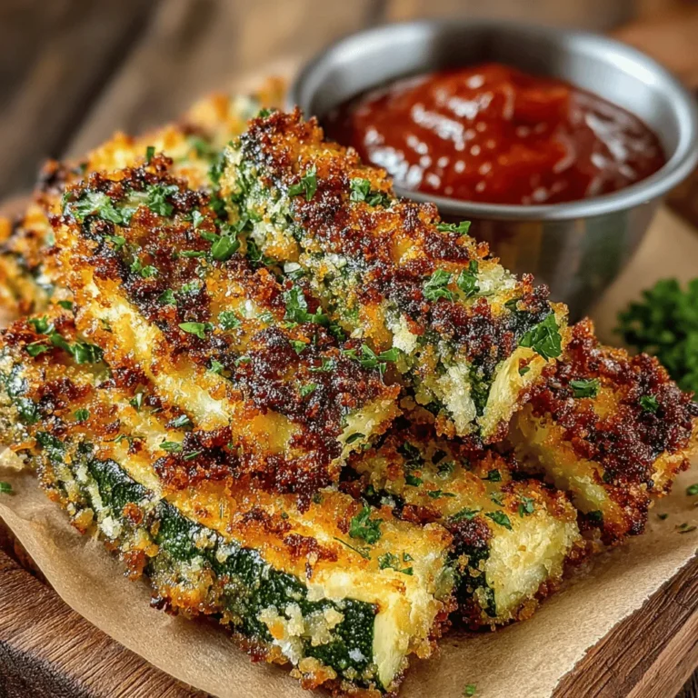 If you're on the hunt for a delectable snack that doesn't compromise on flavor while also being a healthier option, look no further than Crispy Garlic Parmesan Zucchini Fries. These delightful bites merge the rich, savory essence of garlic and Parmesan cheese with the light, refreshing crunch of zucchini, offering a tantalizing alternative to traditional potato fries. Whether you're looking for a side dish to complement your meal, an impressive appetizer for your next gathering, or simply a guilt-free snack to enjoy while binge-watching your favorite series, these zucchini fries are easy to prepare and sure to win over the hearts of family and friends alike.