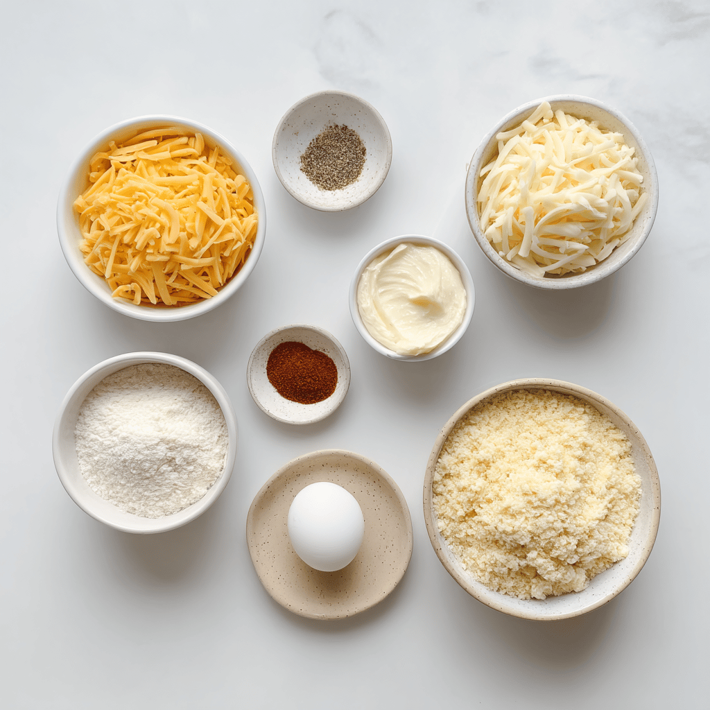 Ingredients for Crispy Air Fryer Cheese Bites for a Game Day Snack Attack