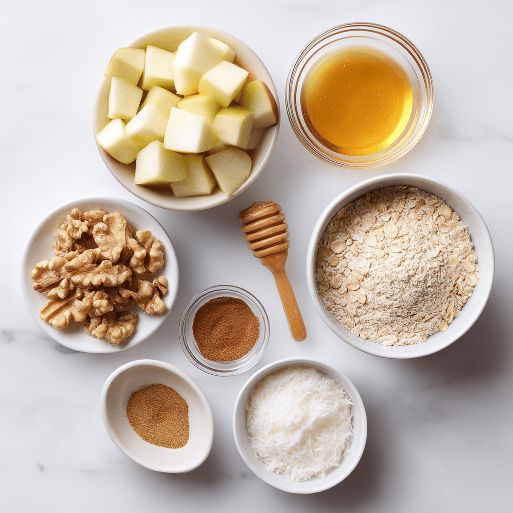 Ingredients for Healthy Apple Crisp Bowls with a Crunchy Twist for Fall