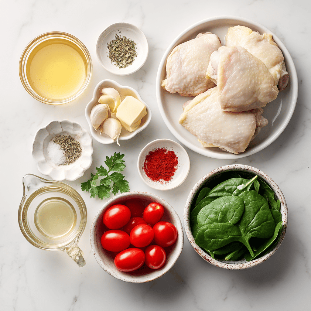 Ingredients for Speedy Garlic Butter Chicken Skillet for Cozy Family Nights